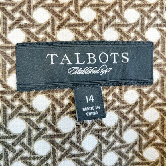 Talbots Cotton Basketweave Wooden Buttons Blazer Sz 14 Professional Career - Picture 5 of 6